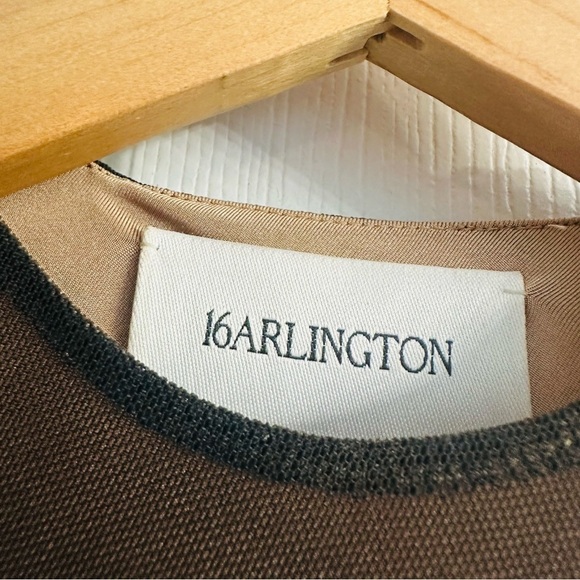 16Arlington Dress Antares Mesh Mini Powder Smoke Brown Bodycon Cocktail 4 Small - Picture 6 of 9